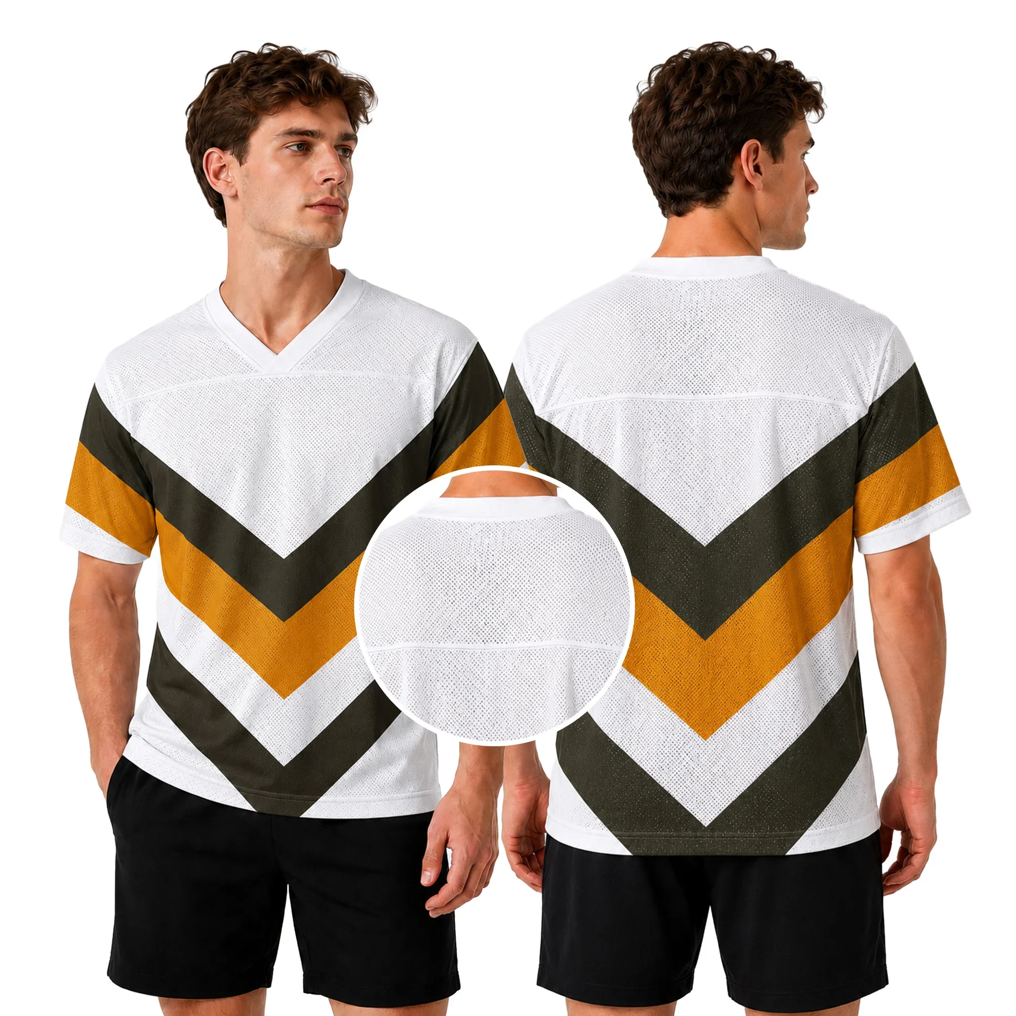 AOP Overlap V-Neck Mesh Football Jersey Ver 2