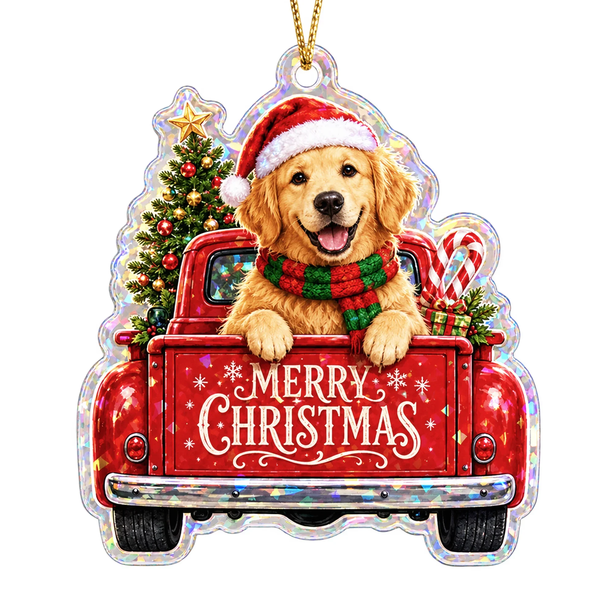 Star Hologram Acrylic Custom Shaped Ornament